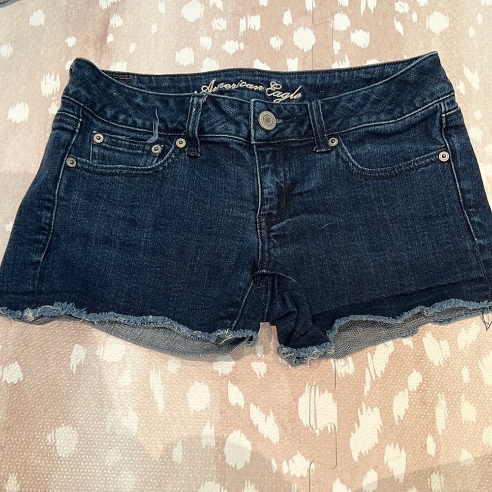 American eagle women blue Jean shorts stretch